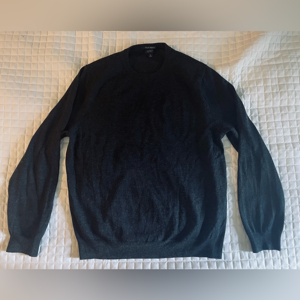 JCREW 100% merino sweater - large - EUC - dark charcoal